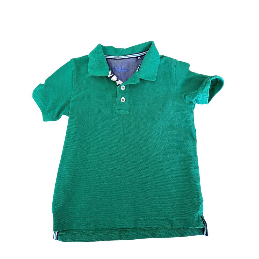 Mini Boden Boys' Green Piqué Polo Shirt - Size 4-5